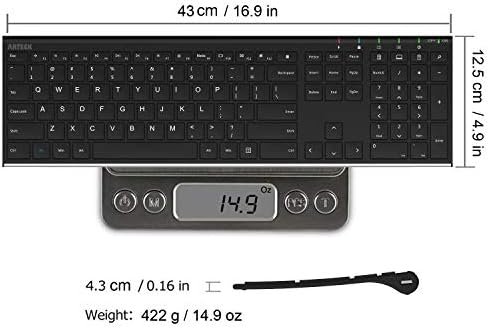Arteck 2.4G Wireless Keyboard Stainless Steel Ultra Slim Full Size Keyboard 6