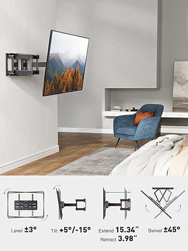 Pipishell TV Wall Mount for 26-65 inch LED LCD OLED 4K TVs up to 99lbs, Full 6