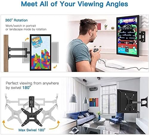 Full Motion TV Monitor Wall Mount Bracket Articulating Arms Swivel Tilt 2