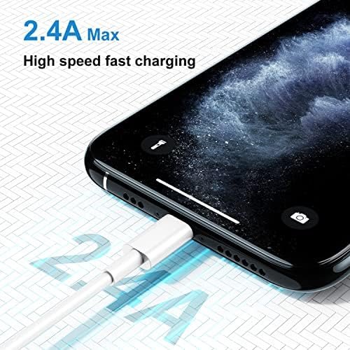QZIIW Apple MFI Certified iPhone Charger Cable 6 Ft, 2Pack Extra Long USB 3