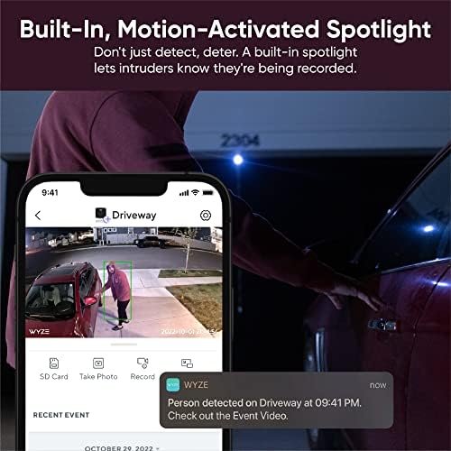 WYZE Cam v3 with Color Night Vision, Wired 1080p HD Indoor/Outdoor Video Camera 4