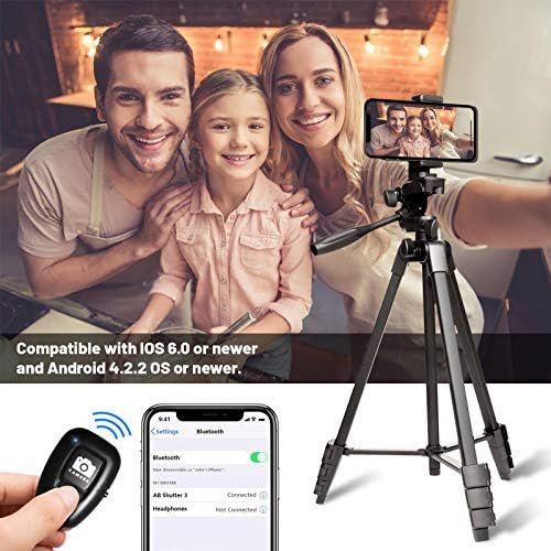 Apeocose 55″ Tripod for iPhone with Quick-Release Plate, Lightweight Cell Phone 6