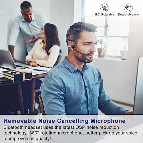 BANIGIPA Bluetooth Headset with Removable Microphone, Noise Cancelling Wireless 3