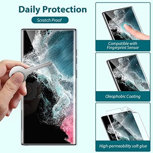 EGV [3 Pack] Screen Protector for Samsung Galaxy S22 Ultra 5G, 3D Curved Full 5