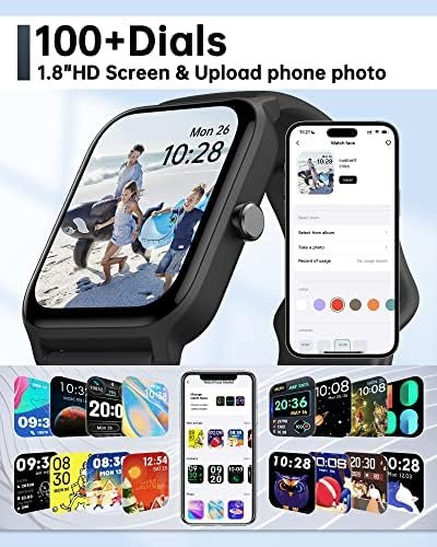 Smart Watch for Men Women, Answer Make Call, Alexa Built-in, 1.8″ Touch Screen 7