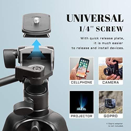 Apeocose 55″ Tripod for iPhone with Quick-Release Plate, Lightweight Cell Phone 2