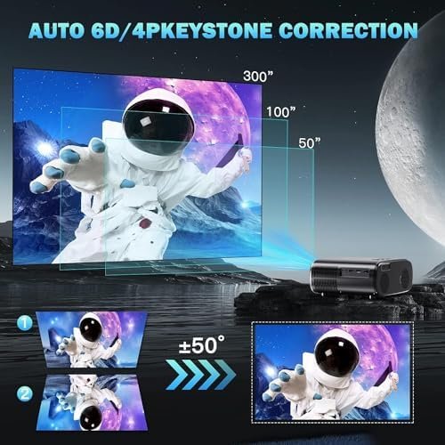 Projector with WiFi-6 and Bluetooth 5.2, 680 ANSI Portable Outdoor 4