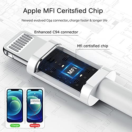 iPhone Charger Cord Lightning Cable [MFi Certified] 6ft/6ft/10ft 3 Pack Apple 2