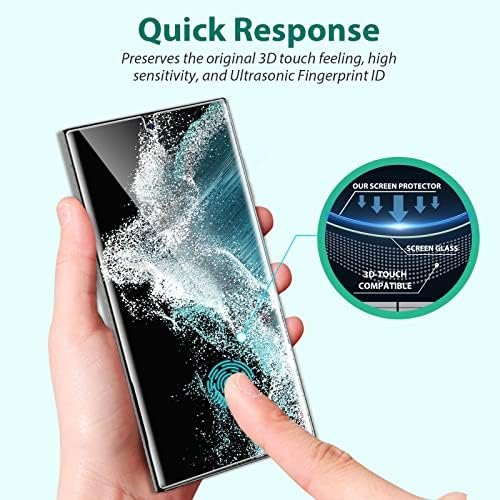 EGV [3 Pack] Screen Protector for Samsung Galaxy S22 Ultra 5G, 3D Curved Full 3