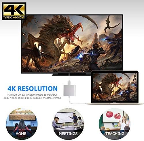Battony USB C to HDMI Adapter USB Type C Adapter Multiport AV Converter 5