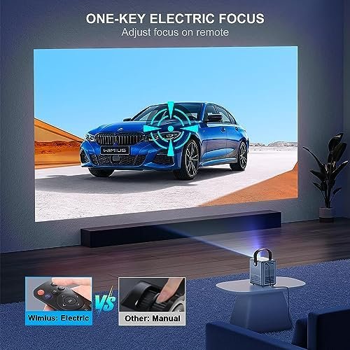 Mini Projector with 5G WiFi and Bluetooth, WiMiUS 1080P 2