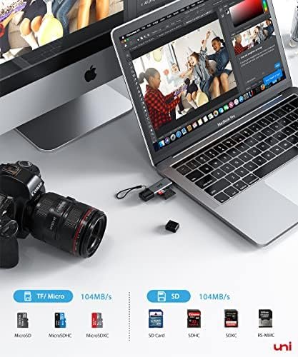 SD Card Reader, uni High-Speed USB C to Micro SD Card Adapter USB 3.0 Dual 3