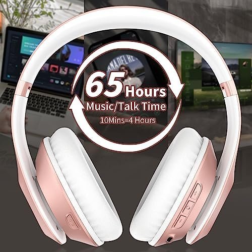 Glynzak Wireless Headphones Over Ear 65H Playtime HiFi Stereo Headset 3