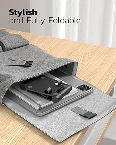 Nulaxy Dual Folding Cell Phone Stand, Fully Adjustable Foldable Desktop Phone 2