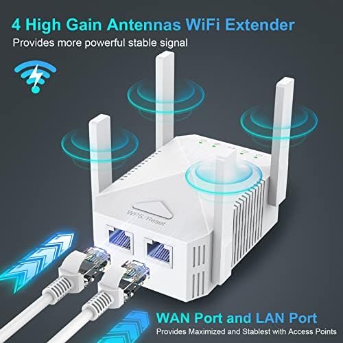 WiFi Extender, 2023 Fastest WiFi Booster 1200Mbps Dual Band (5GHz/2.4GHz) WiFi 5