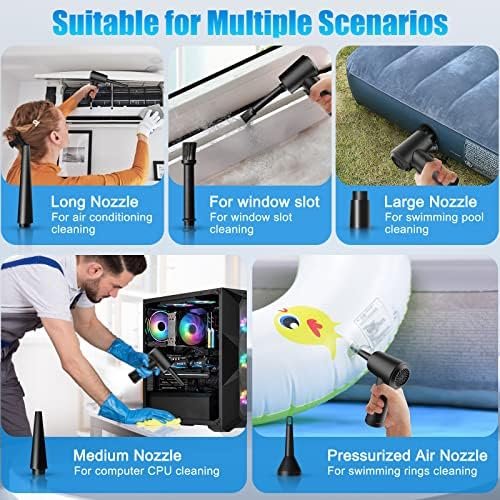 Compresed Air Duster, 65000RPM Electric Cordless Air Duster Keyboard Cleaner 4