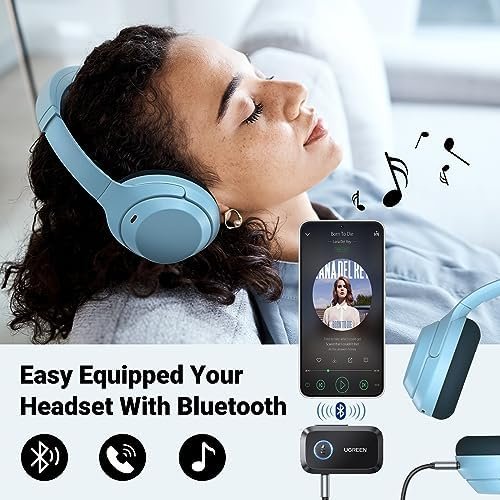 UGREEN 5.3 Aux Bluetooth Adapter for Car, [Greater Connection] 3.5mm 5