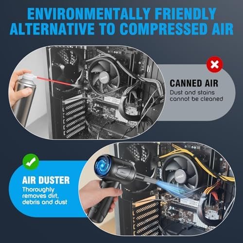 Compressed Air Duster with Air Blower 160000RPM Vacuum Cleaner and Air Duster 4