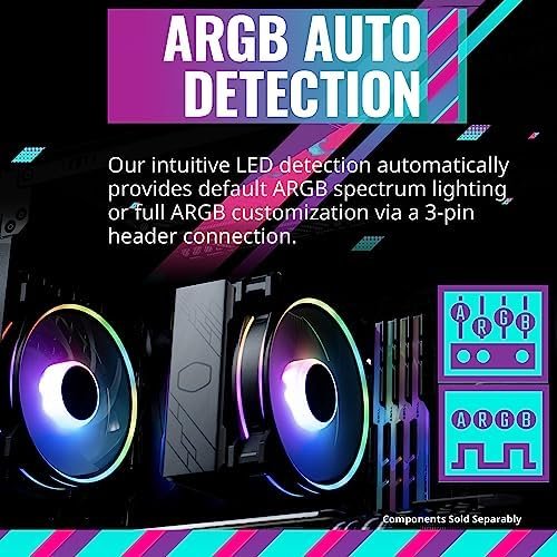 Cooler Master Hyper 212 Halo Black CPU Air Cooler, MF120 Halo² Fan, Dual Loop 2