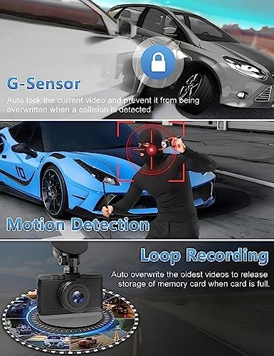Dash Cam Front and Rear Camera, Otovoda 3Inch Screen WiFi Dash cam, 2.5K+1080P 7