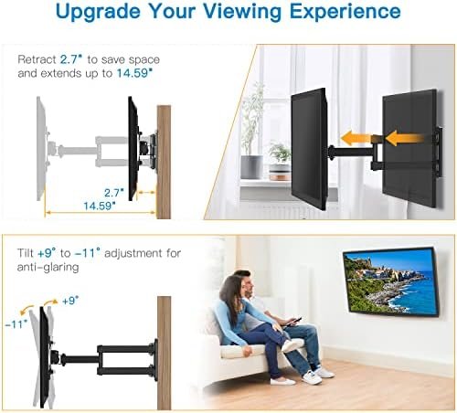 Full Motion TV Monitor Wall Mount Bracket Articulating Arms Swivel Tilt 3