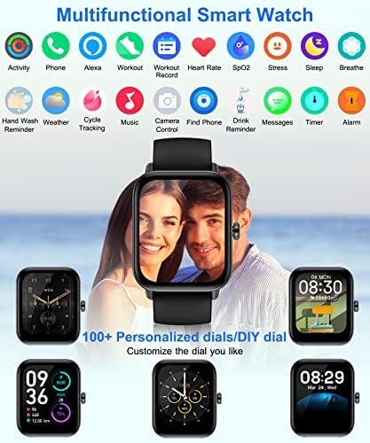 Smart Watch for Men Women with Bluetooth Call, Alexa Built-in1.8 DIY Dial 3