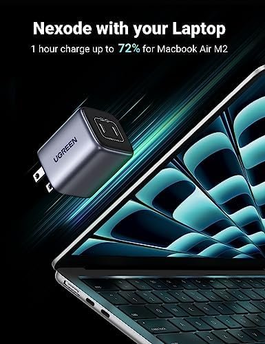 UGREEN 45W USB C Charger, Nexode GaN Dual Foldable PPS Charger Block Support 4