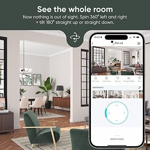 WYZE Cam Pan v3 Indoor/Outdoor IP65-Rated 1080p Pan/Tilt/Zoom Wi-Fi Smart Home 2