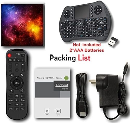 Android TV Box 4GB RAM 128GB ROM Upgraded W2 Mali-G31 2.4G/5G Dual WiFi 9