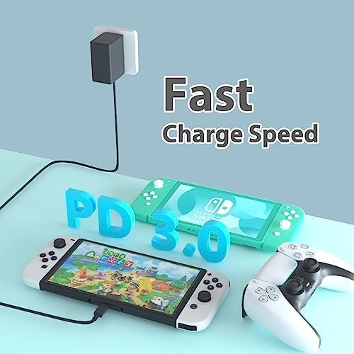 Switch Charger for Nintendo Switch, AC Power Adapter with 5Ft Charger 4