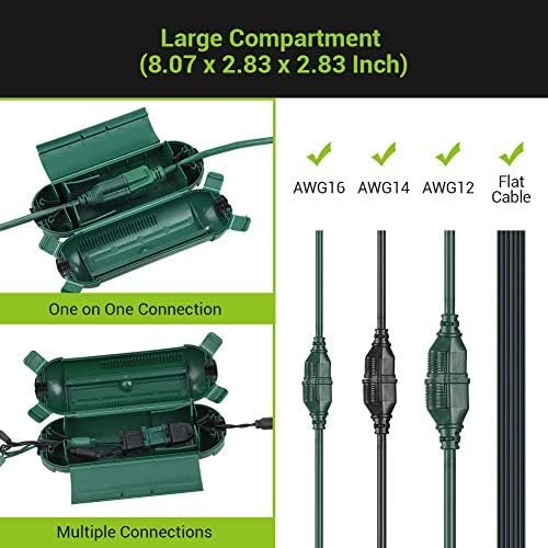 DEWENWILS [4 Pack] Outdoor Extension Cord Safety Cover, Weatherproof Electrical 3