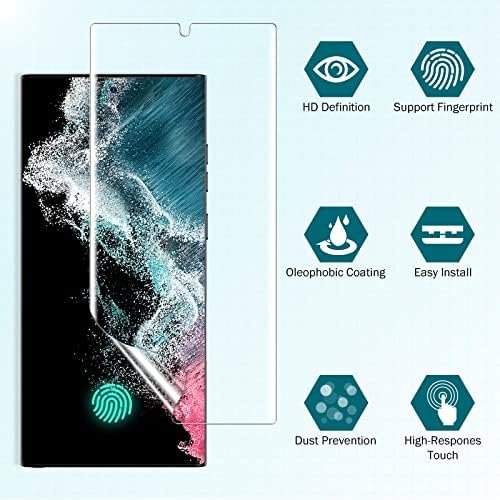 EGV [3 Pack] Screen Protector for Samsung Galaxy S22 Ultra 5G, 3D Curved Full 8