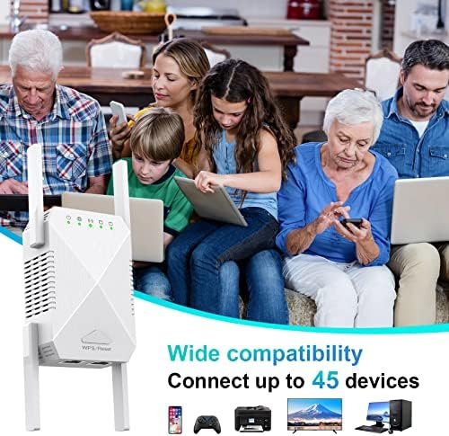 WiFi Extender, 2023 Fastest WiFi Booster 1200Mbps Dual Band (5GHz/2.4GHz) WiFi 4