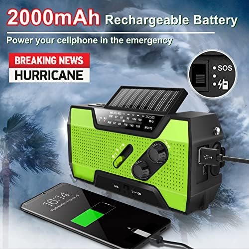 Emergency Crank Weather Radio, AM/FM/NOAA Hand Crank Portable Solar Radio 3