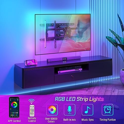 Greenstell TV Mount with LED Lights, TV Wall Mount for 47-84 Inch TVs, Full 2