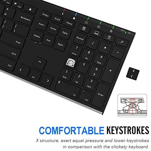 Arteck 2.4G Wireless Keyboard Stainless Steel Ultra Slim Full Size Keyboard 4