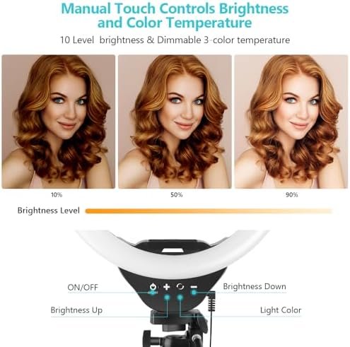 Sensyne 10” Ring Light with 50” Extendable Tripod Stand, LED Circle Lights 4