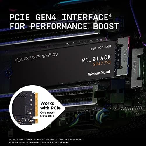 Western Digital WD_BLACK 2TB SN770 NVMe Internal Gaming SSD Solid State Drive 3