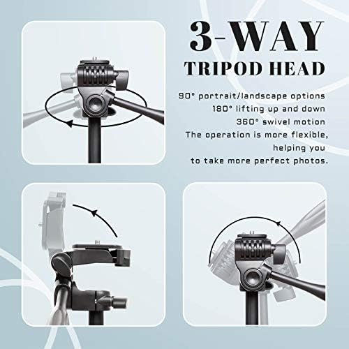 Apeocose 55″ Tripod for iPhone with Quick-Release Plate, Lightweight Cell Phone 4