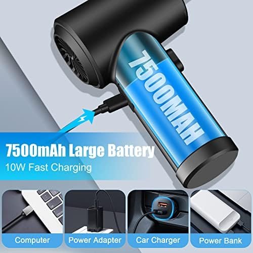 Compresed Air Duster, 65000RPM Electric Cordless Air Duster Keyboard Cleaner 6
