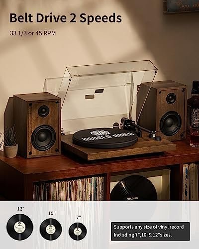 ANGELS HORN Vinyl Record Player, Hi-Fi System Bluetooth Turntable Players 3