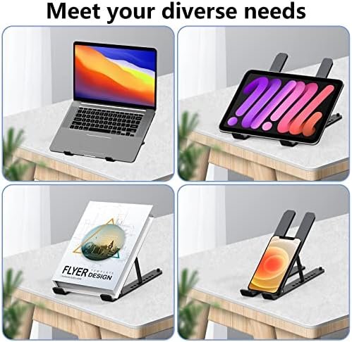 Tonmom Laptop Stand for Desk, Adjustable Riser ABS+Silicone Foldable 6
