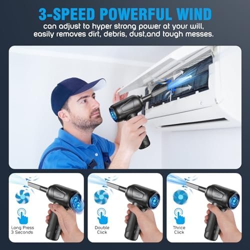 Compressed Air Duster with Air Blower 160000RPM Vacuum Cleaner and Air Duster 2