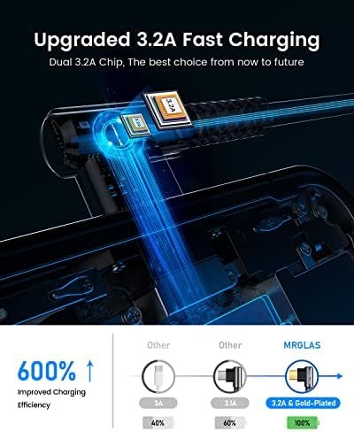 MRGLAS USB C Charger Cable 3.2A, [4-Pack,10+6.6+3.3+1.6FT] Type C Charger Fast 2