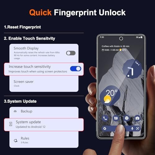 UniqueMe for Google Pixel 8 Screen Protector, [Compatible Fingerprint Unlock] 3