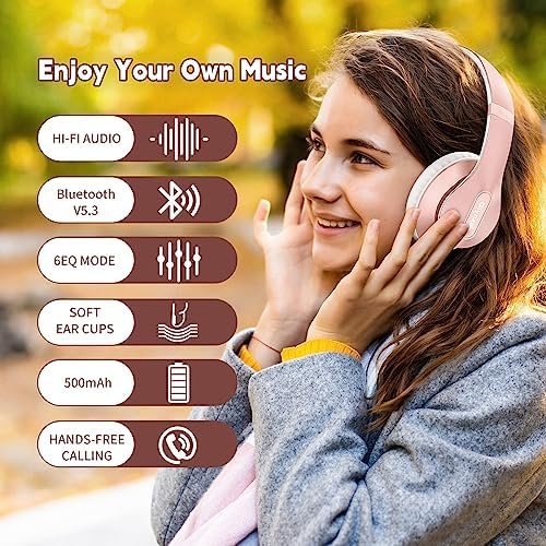 Glynzak Wireless Headphones Over Ear 65H Playtime HiFi Stereo Headset 6