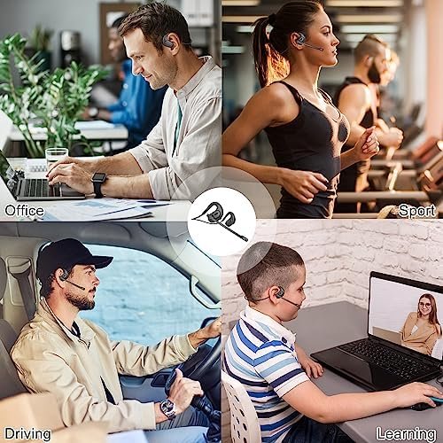 BANIGIPA Bluetooth Headset with Removable Microphone, Noise Cancelling Wireless 8