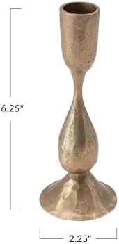 Creative Co-Op Hand-Forged Metal Taper, Antique Brass Finish Candle Holder 2
