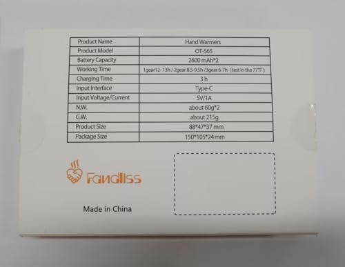 2Pack Hand Warmers Rechargeable 5200mAh 2023 Upgraded, FANDLISS Electric 11