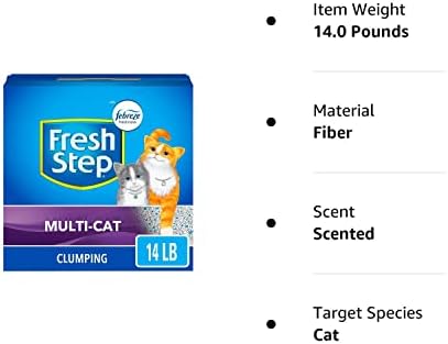Fresh Step Clumping Cat Litter, Multi-Cat Odor Control, 14 lbs 15